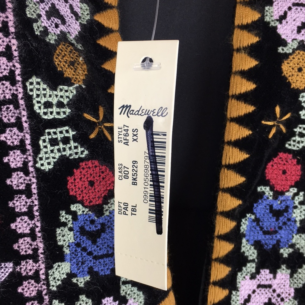 Madewell Embroidered Black Velvet Top NWT - Picture 9 of 11